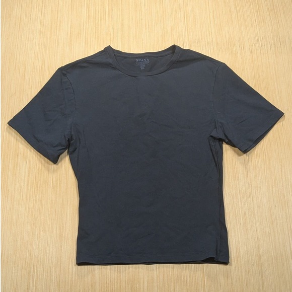 Spanx Compression Undershirt Top Women's XXL Black Sculpting Cotton Blend - Picture 1 of 5